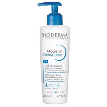 Bioderma Atoderm Успокояващ хидратиращ крем за лице и тяло без аромат с помпа 200 мл