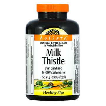 Natural Factors Holista Milk Thistle Млечен бодил при проблеми с черния дроб и жлъчката 150 мг х 240 софтгел капсули