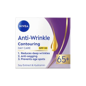 Nivea Anti-Wrinkle Plus Контуриращ дневен крем за лице против бръчки 65+ 50 мл