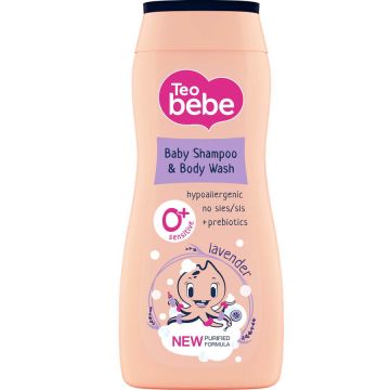 Тeo Bebe Шампоан и Душ гел 2в1 с екстракт от лавандула 200 мл