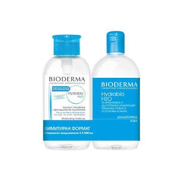 Bioderma Hydrabio Мицеларен разтвор за дехидратирана кожа 500 мл + Bioderma Hydrabio Мицеларен разтвор за дехидратирана кожа 500 мл  с помпа Промо комплект