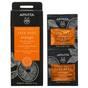 Apivita Express Beauty Озаряваща маска за лице с портокал 2x8 мл