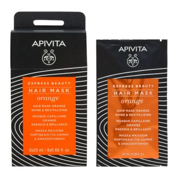 Apivita Express Beauty Ревитализираща маска за коса с портокал 20 мл