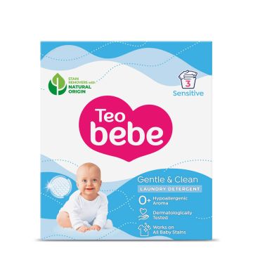 Tео Bebe Gentle & Clean Sensitive Прах за пране с екстракт от бадем 225 г