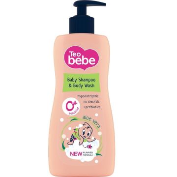 Тeo Bebe Шампоан и Душ гел 2в1 с екстракт от алое вера 400 мл