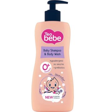 Тeo Bebe Шампоан и Душ гел 2в1 с екстракт от лавандула 400 мл