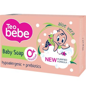 Teo Bebe Бебешки крем-сапун с екстракт от алое вера 0+ месеца 75 гр