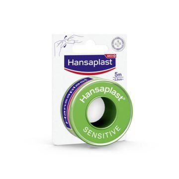 Hansaplast Sensitive Хипоалергенна фиксираща лента - пластир  5 м х 2.5 см x 1 бр