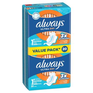 Always Ultra Normal Duo Дамски превръзки x20 бр