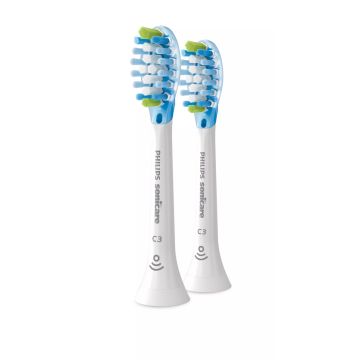 Стандартни глави за звукова четка за зъби Philips Sonicare C3 Premium Plaque Defence White HX9042/87 х2 бр