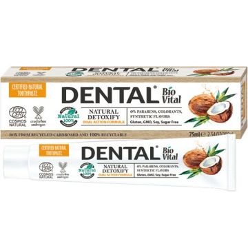 Dental BioVital Natural Detoxify Детоксикираща паста за зъби с кокос 75 мл
