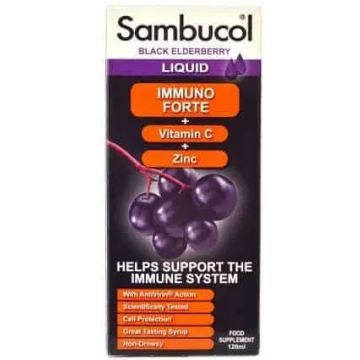 Sambucol Immuno Forte Сироп с витамин C и Цинк при настинка и грип 120 мл Pharma Care