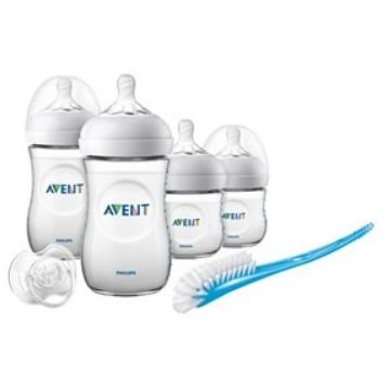 Philips Avent Natural 0М+ Шише 125 мл 2 бр + Шише 260 мл 2 бр + Залъгалка + Четка за почистване на шишета Комплект