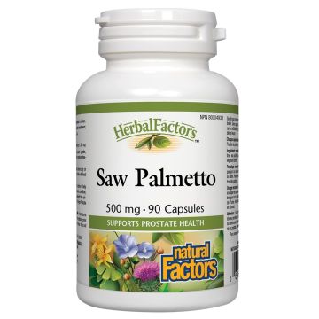 Natural Factors Saw Palmetto Сао Палмето при често и затруднено уриниране 500 мг х 90 капсули