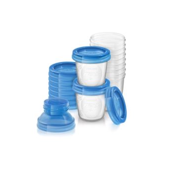 Avent Via Natural Чаша за кърма 180 мл 10 бр + Капачка 10 бр + Адаптор 2 бр Комплект