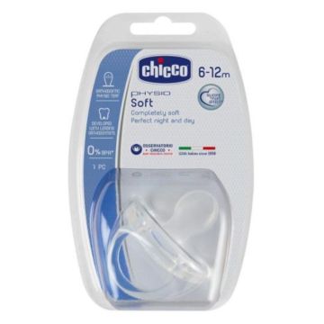 Chicco Physio Soft Ортодонтична залъгалка от силикон унисекс 6-12М 0308