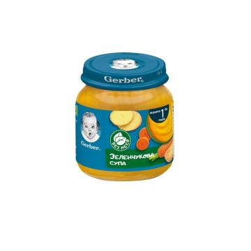GERBER® Храна за бебета Зеленчукова супа пюре Моето първо пюре  бурканче 125 гр