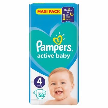 Пелени Pampers Active Baby Maxi Pack Размер 4 Maxi 58 бр