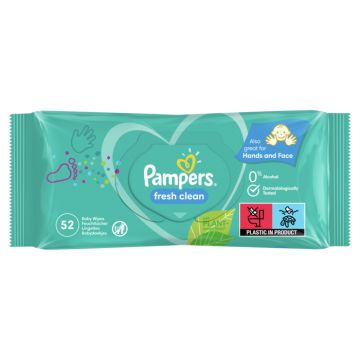 Pampers Fresh Clean Baby Scent Бебешки мокри кърпички 52 бр