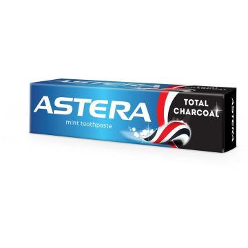 Astera Active+ Total Charcoal Паста за зъби с активен въглен 100 мл