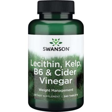 Swanson Lecithin, Kelp, B6 & Cider vinegar Лецитин, водорасли, витамин B-6 и ябълков оцет х 240 таблетки