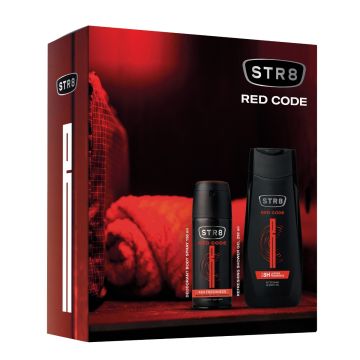 STR8 Red Code Дезодорант спрей за мъже 150 мл + STR8 Red Code Освежаващ душ-гел за мъже 250 мл Комплект
