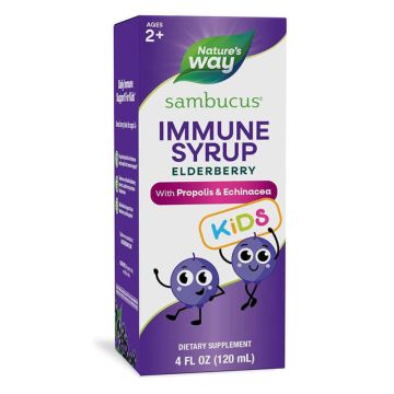 Nature's Way Sambucus Original syrup Kids With Echinacea Сироп за деца с черен бъз и ехинацея за силен имунитет 120 мл 