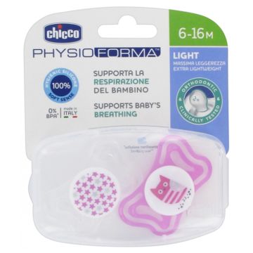 Chicco залъгалка физио лайт 6-16М момиче х2 бр