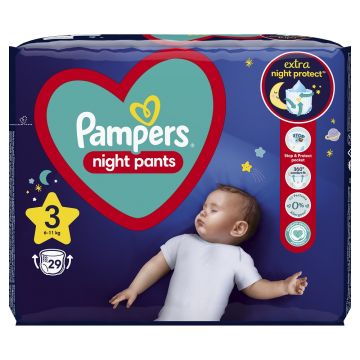 Пелени - гащички Pampers Night Pants 6-11 кг Размер 3 29 бр