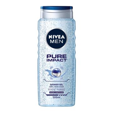 Nivea Men Pure Impact Душ-гел за мъже с фини ексфолиращи частици 500 мл