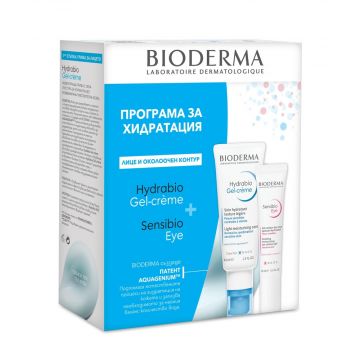 Bioderma Hydrabio Гел-крем за нормална до смесена чувствителна кожа 40 мл + Bioderma Sensibio Гел-крем за околоочен контур 15 мл Комплект