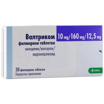 Валтриком 10 мг/160 мг/12.5 мг х 30 таблетки KRKA