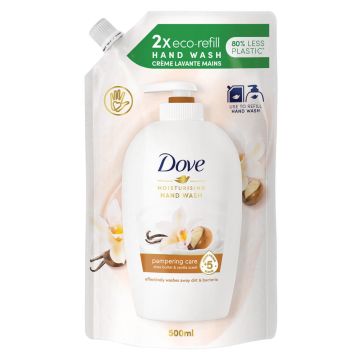 Dove Caring Hand Wash Течен сапун за ръце с масло от ший и ванилия 500 мл Пълнител