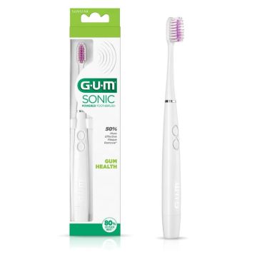GUM ActiVital Sonic Soft Електрическа четка за зъби с батерии Бяла