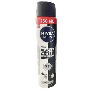 Nivea Men Black & White Invisible Original Дезодорант спрей против изпотяване за мъже 250 мл
