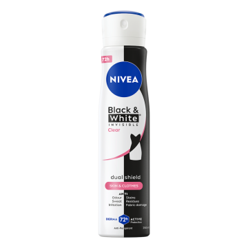 Nivea Black & White Invisible Clear Дезодорант спрей против изпотяване за жени 250 мл