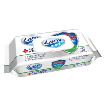 Lara Med Aнтибактериални мокри кърпички x50 бр
