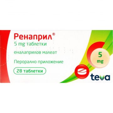 Ренаприл 5 мг х 28 таблетки Teva