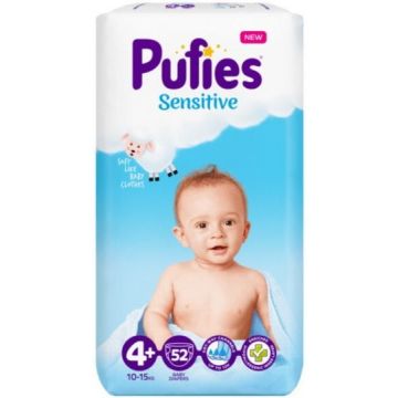 Пелени Pufies MP Sensitive размер 4+ Maxi+ 10-15 кг x 52 бр