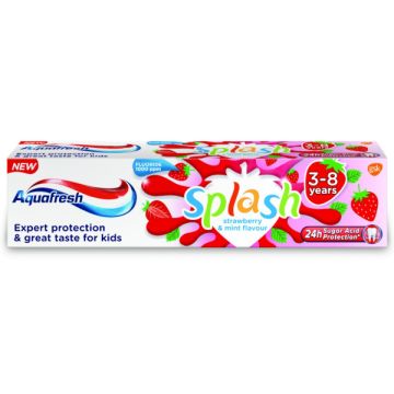 Aquafresh Splash Детска паста за зъби ягода 3-8 г 50 мл
