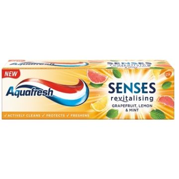 Aquafresh Senses Revitalising паста за зъби грейпфрут, лимон и мента 75 мл