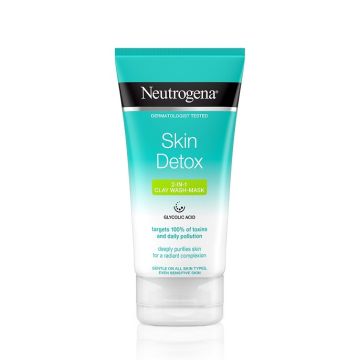 Neutrogena Skin Detox 2-in-1 Почистваща и измиваща маска с глина 150 мл