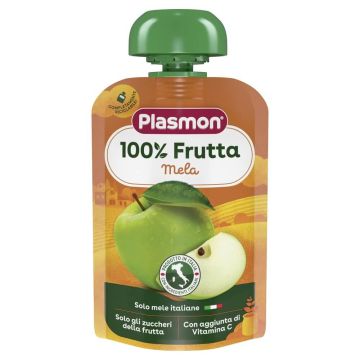 Plasmon 100% Mela Плодова закуска ябълка за деца  6М+ 100 гр