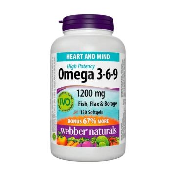 Webber Naturals Омега 3-6-9 1200 мг x 150 софтгел капсули