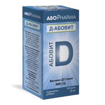 AboPharma Д-Абовит Витамин Д3 Спрей 400 I.U. 140 дози 25 мл