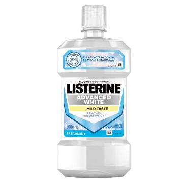 Listerine Advanced White Mild Taste Вода за уста с избелващ ефект без алкохол 500 мл