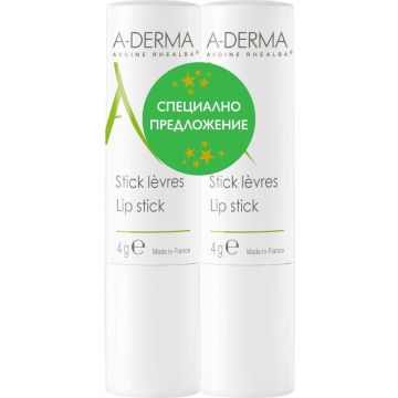A-Derma Възстановяващ стик за устни 2 х 4 г Комплект