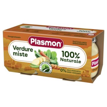 Plasmon Меню зеленчуци микс за деца 4М+ 80 г х 2 бр
