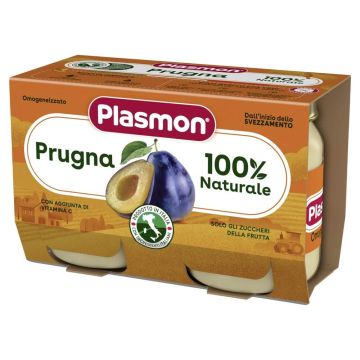 Plasmon 100% Prugna Плодово пюре слива за деца 4М+ 104 г х 2 бр