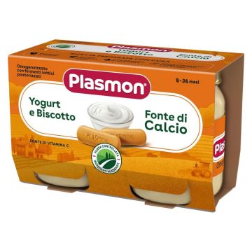 Plasmon Пюре йогурт с бишкоти за деца 6М+ 104 г х 2 бр